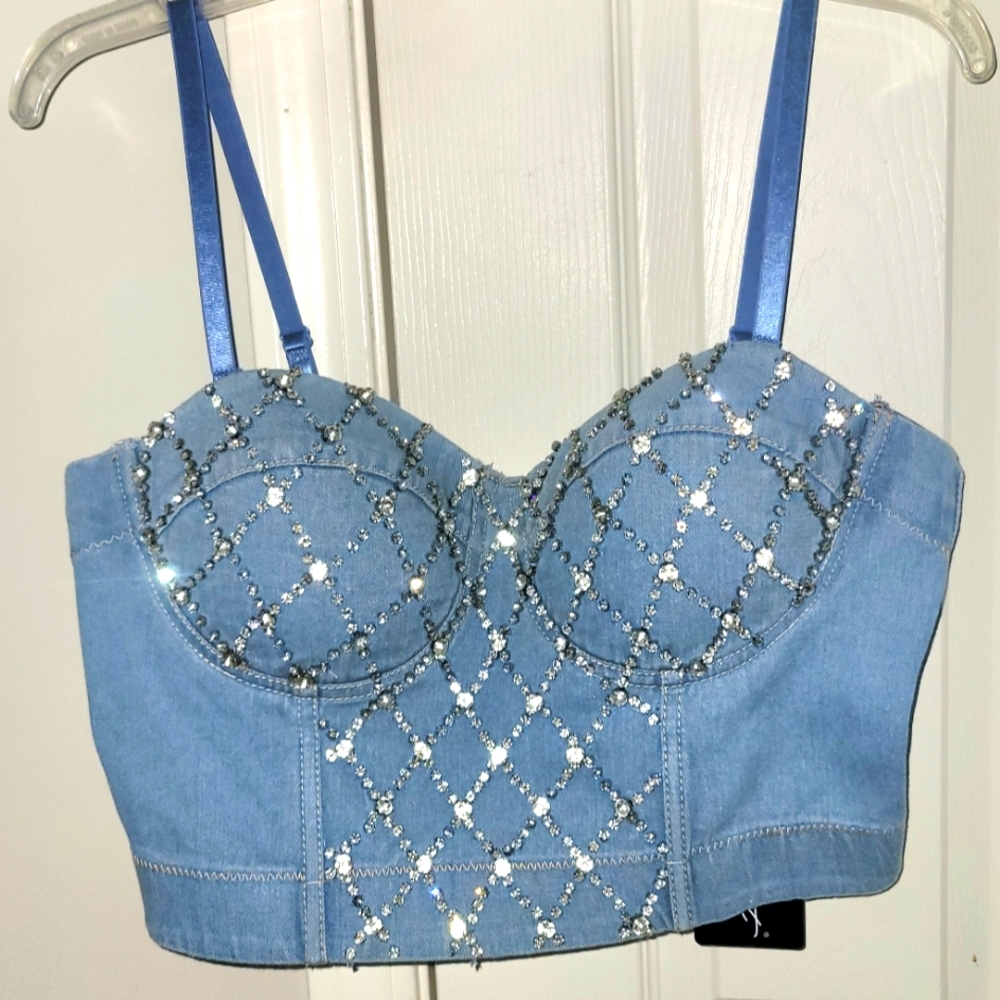 Diamond Bra/ Bustier / Selena look alike  Great Sunmer Top